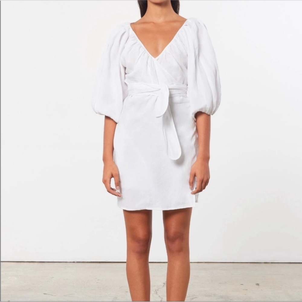 Mara Hoffman white linen beach coverup / dress